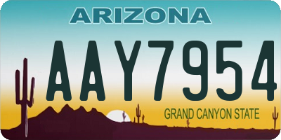 AZ license plate AAY7954