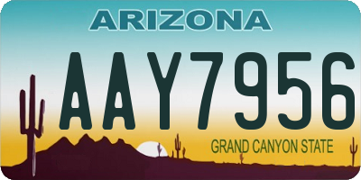 AZ license plate AAY7956