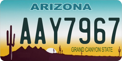 AZ license plate AAY7967