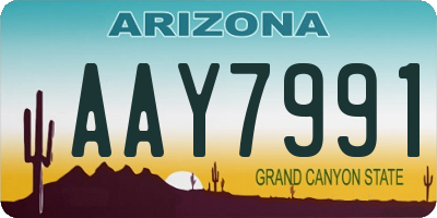 AZ license plate AAY7991