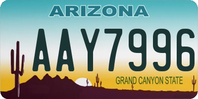 AZ license plate AAY7996
