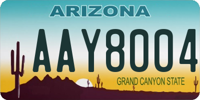 AZ license plate AAY8004