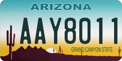 AZ license plate AAY8011
