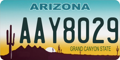 AZ license plate AAY8029