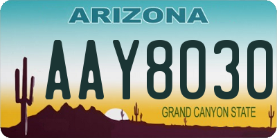 AZ license plate AAY8030
