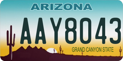 AZ license plate AAY8043