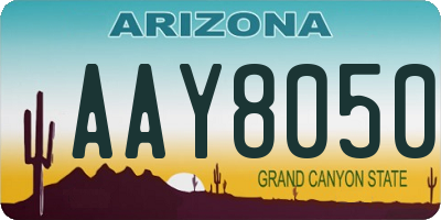 AZ license plate AAY8050