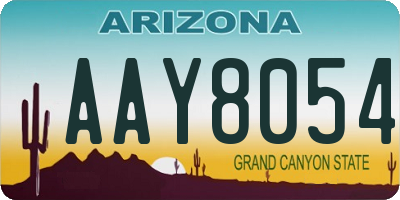 AZ license plate AAY8054