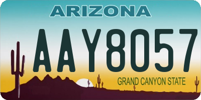 AZ license plate AAY8057