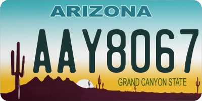 AZ license plate AAY8067