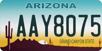 AZ license plate AAY8075