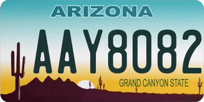 AZ license plate AAY8082