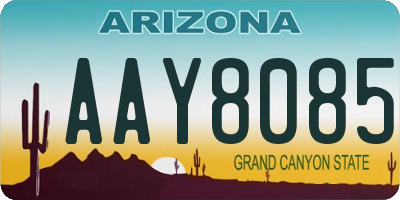 AZ license plate AAY8085