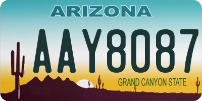 AZ license plate AAY8087