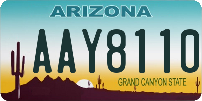 AZ license plate AAY8110