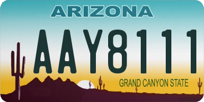 AZ license plate AAY8111