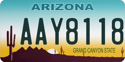 AZ license plate AAY8118