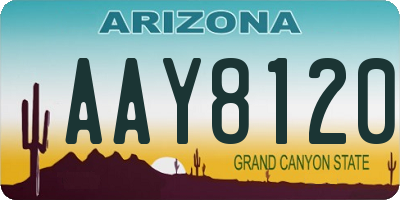 AZ license plate AAY8120