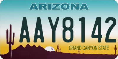 AZ license plate AAY8142