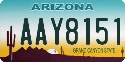 AZ license plate AAY8151