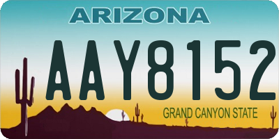 AZ license plate AAY8152