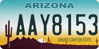 AZ license plate AAY8153