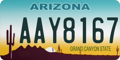 AZ license plate AAY8167