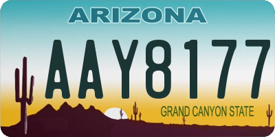 AZ license plate AAY8177