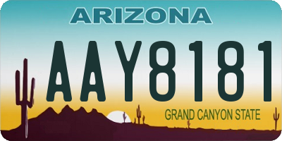 AZ license plate AAY8181