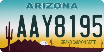 AZ license plate AAY8195