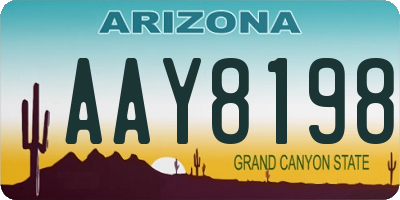 AZ license plate AAY8198