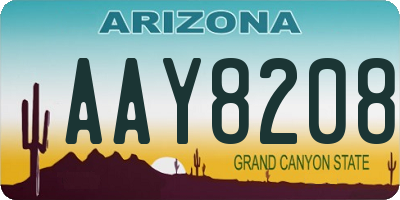AZ license plate AAY8208