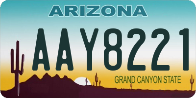 AZ license plate AAY8221