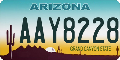 AZ license plate AAY8228