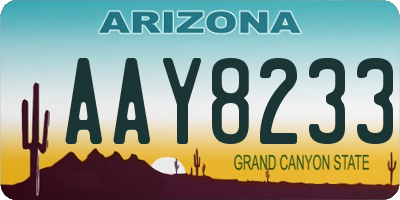 AZ license plate AAY8233