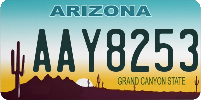 AZ license plate AAY8253