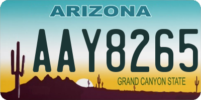 AZ license plate AAY8265
