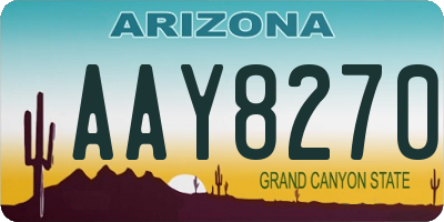AZ license plate AAY8270
