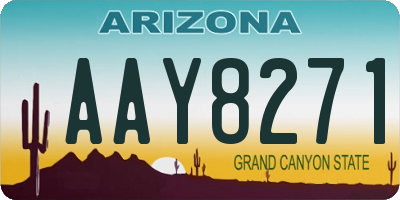 AZ license plate AAY8271