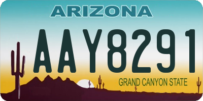 AZ license plate AAY8291