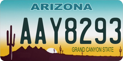 AZ license plate AAY8293
