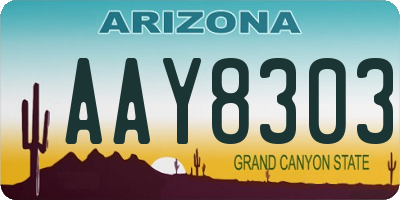 AZ license plate AAY8303