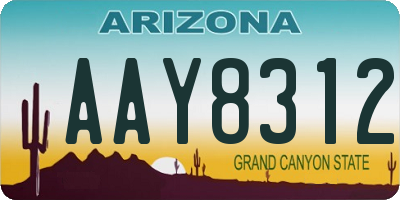 AZ license plate AAY8312