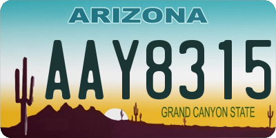 AZ license plate AAY8315