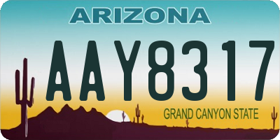 AZ license plate AAY8317