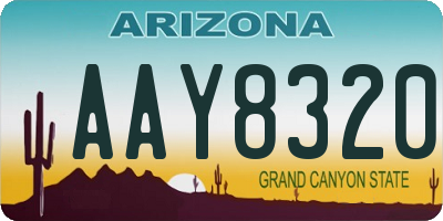 AZ license plate AAY8320
