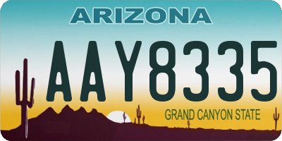 AZ license plate AAY8335