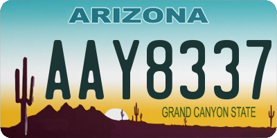 AZ license plate AAY8337