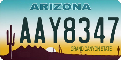 AZ license plate AAY8347
