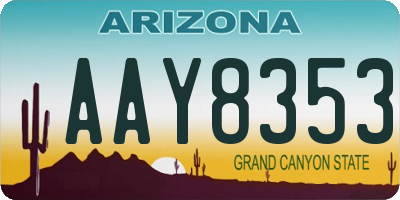 AZ license plate AAY8353